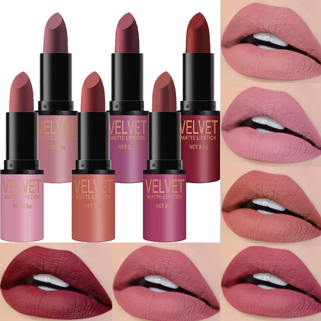 Dulele 6 Color Velvet Matte Lipstick Set - Long Nigeria | Ubuy