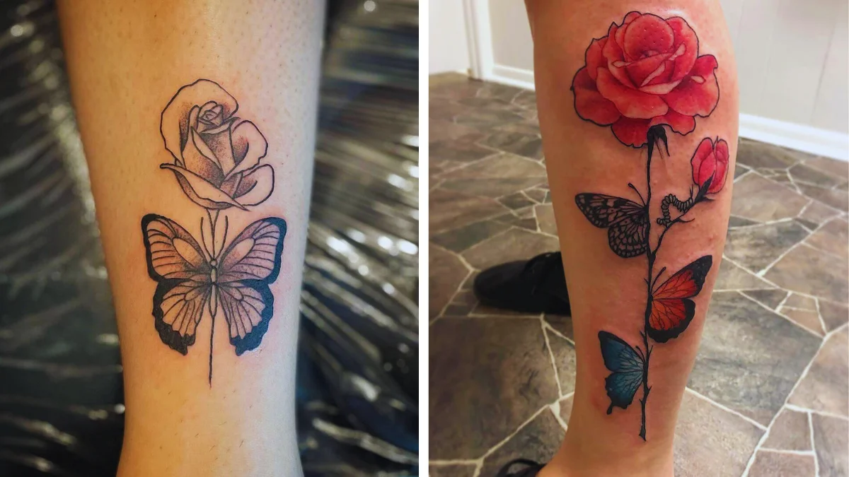 Rose and Butterfly Tattoo