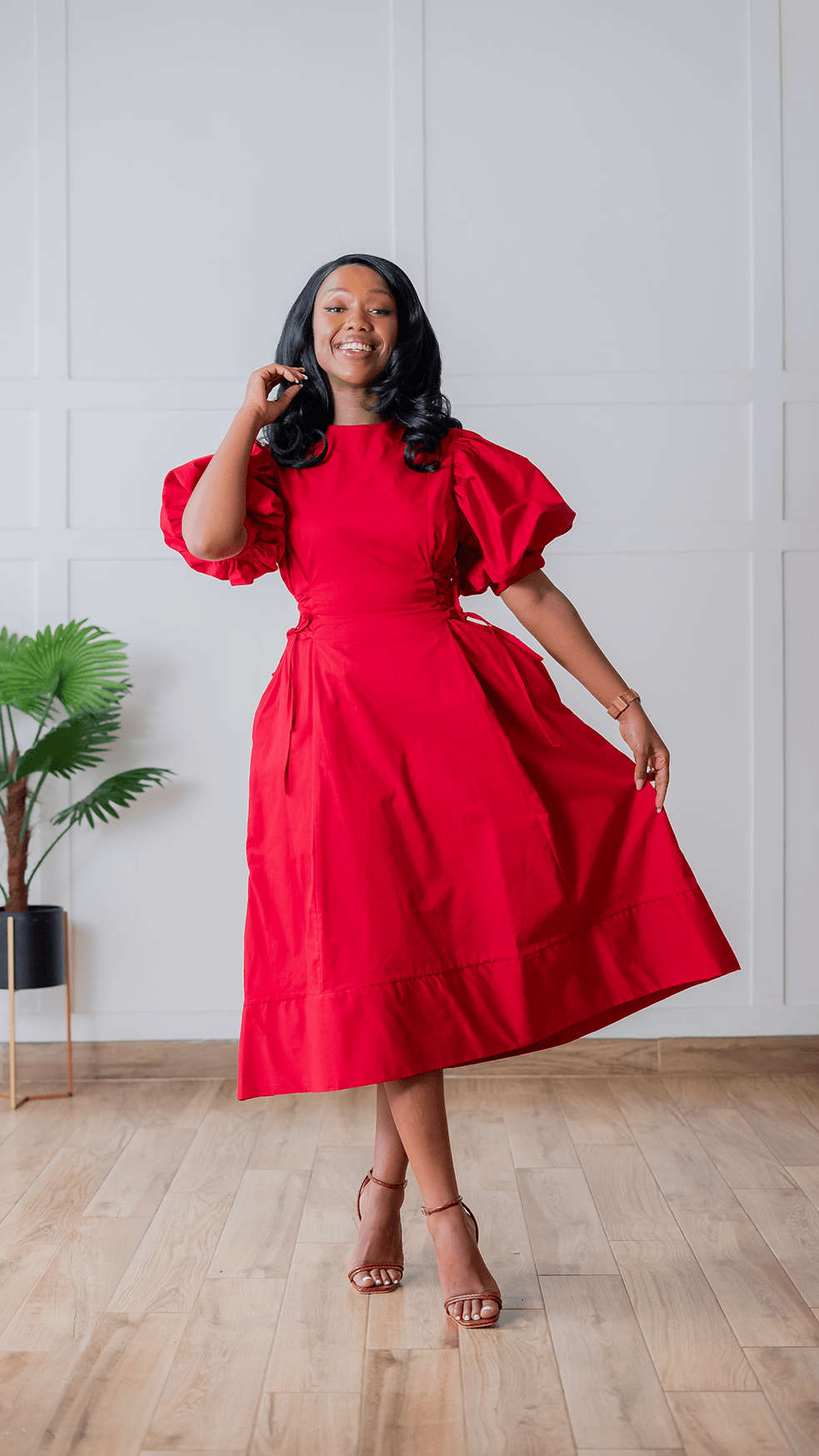 Double O Midi Dress in RED – Ikojn